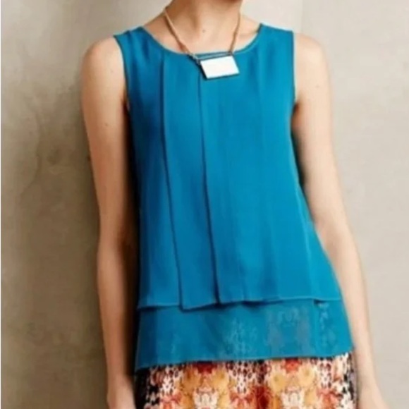 HD in Paris (Anthropologie) Vanda Blue Layered Tank - Picture 1 of 6